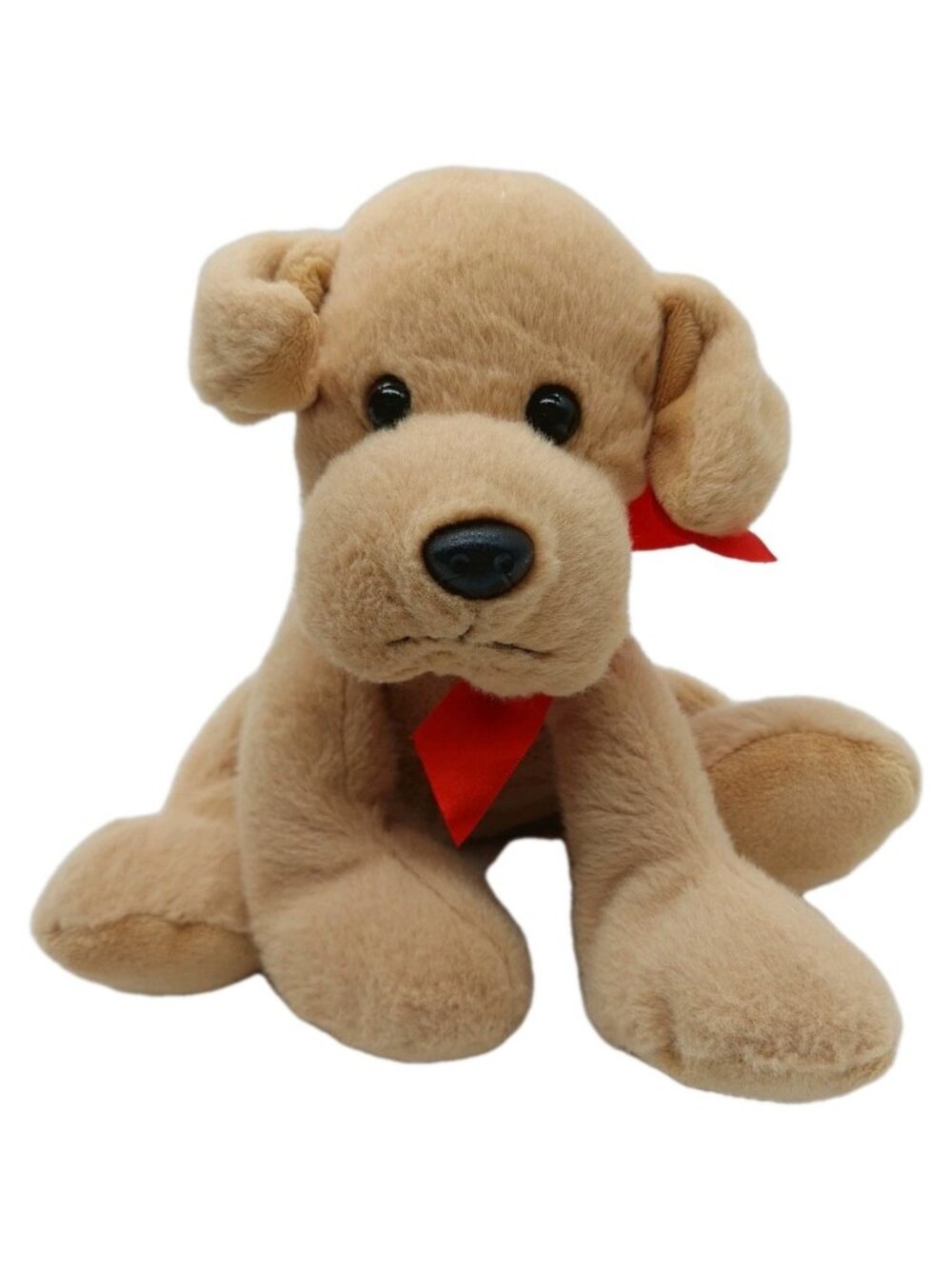 Animal Adventure Yellow Lab Puppy Dog Plush Tan Dog Stuffed Animal Red Bow